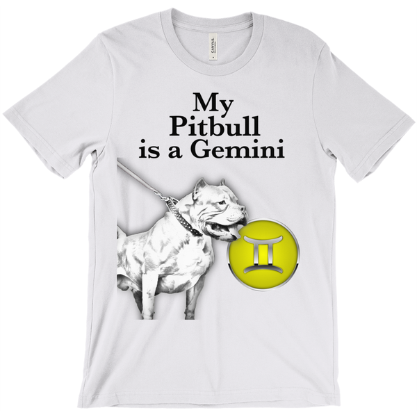 My Pitbull Is A Gemini T-Shirt - ObsessionUnlimited - Unique Products