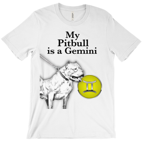 My Pitbull Is A Gemini T-Shirt - ObsessionUnlimited - Unique Products