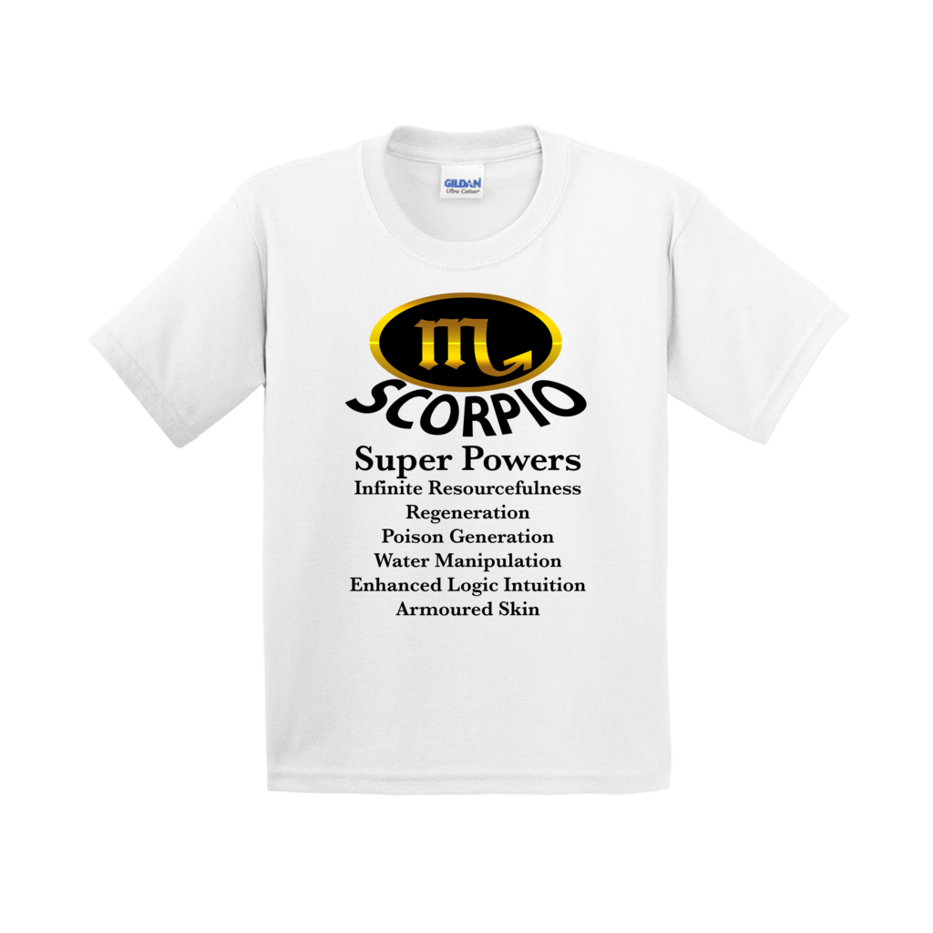 Zodiac Superpowers Shirt for Scorpio Kids - Youth Sizes