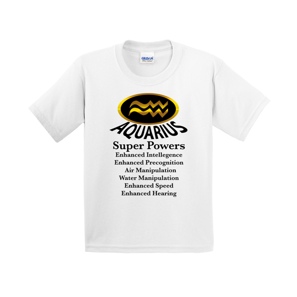 Zodiac Superpowers Shirt for Aquarius Kids - Youth Sizes