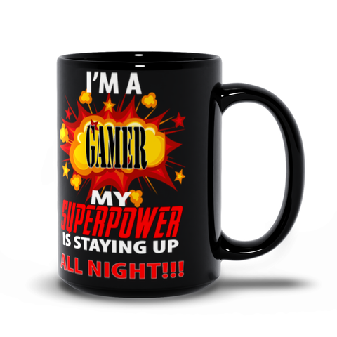 Gamer SuperPower Black Mugs